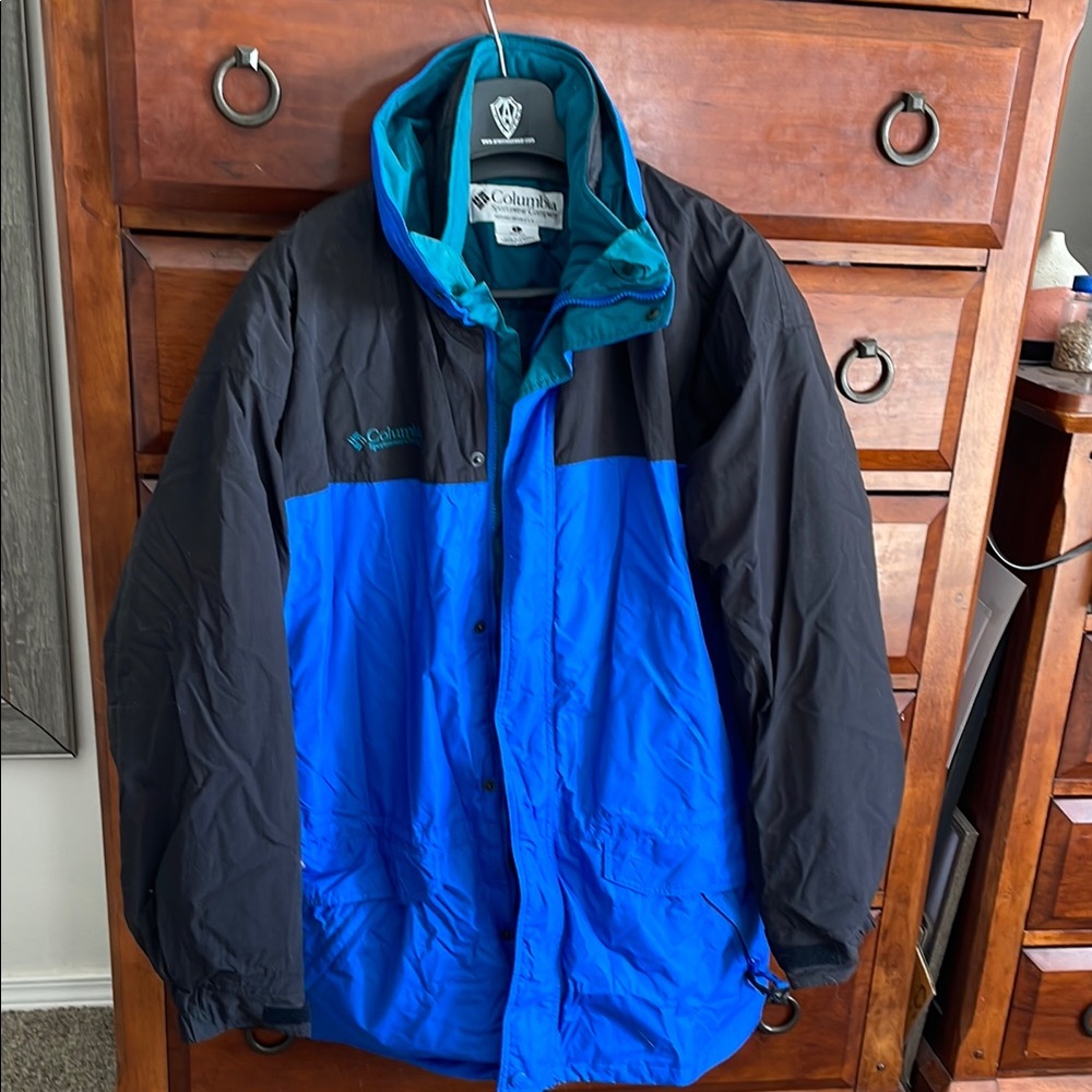 Columbia Men's Blue and Black Jacket with removable inner Jacket large tall